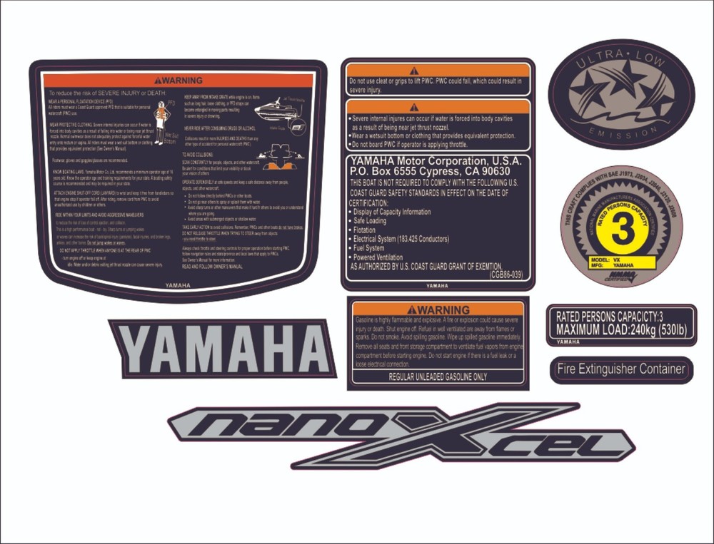 YAMAHA WAVERUNNER VX 2019 Graphics / Decal / Sticker Kit