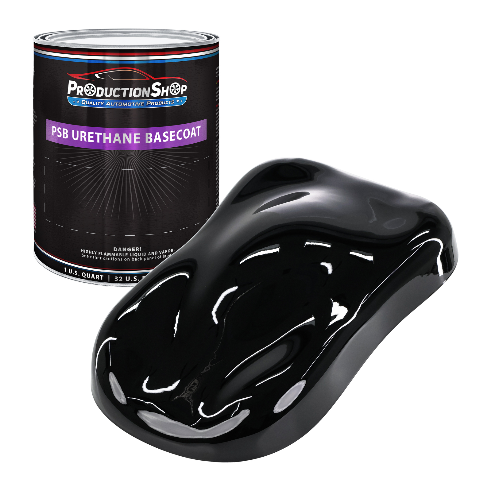ProductionShop 1 Quart Super Jet Black Performance Basecoat Auto Paint