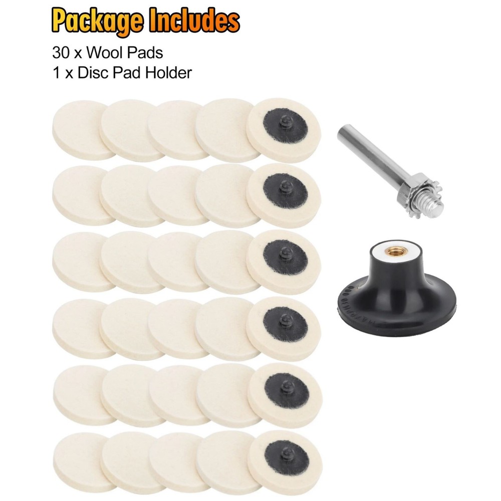 30pcs Disc Polishing Buffing Pads Sanding Wheels Holder Quick Disc Replacement