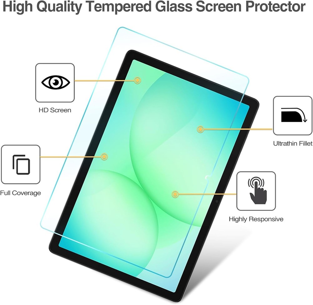 9H Tempered Glass Screen Protectors - 2-Pack for Galaxy Tab A11 Plus/A9 Plus