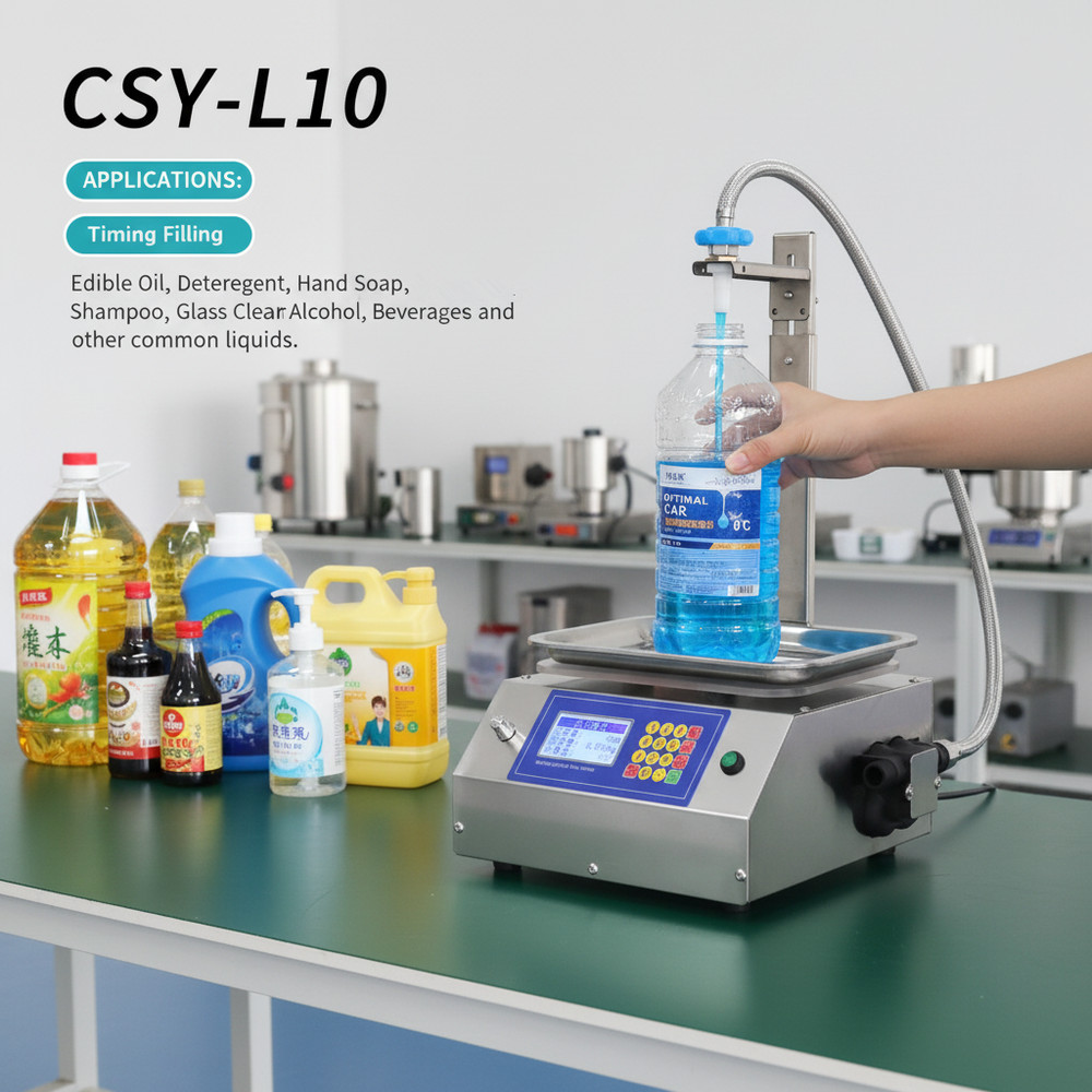 Automatic Digital Liquid Filling Machine for Bottles, 10-5000 g Capacity