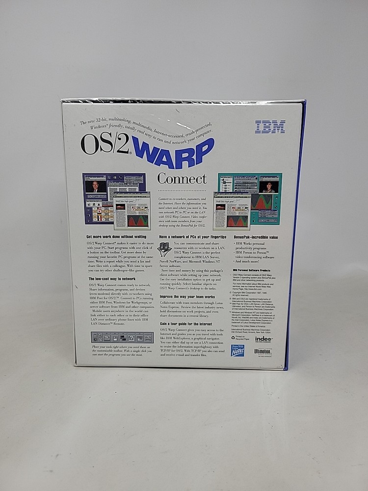 *NEW SEALED* IBM OS/2 Warp Connect Version 3 CD-Rom Vintage Computer Software