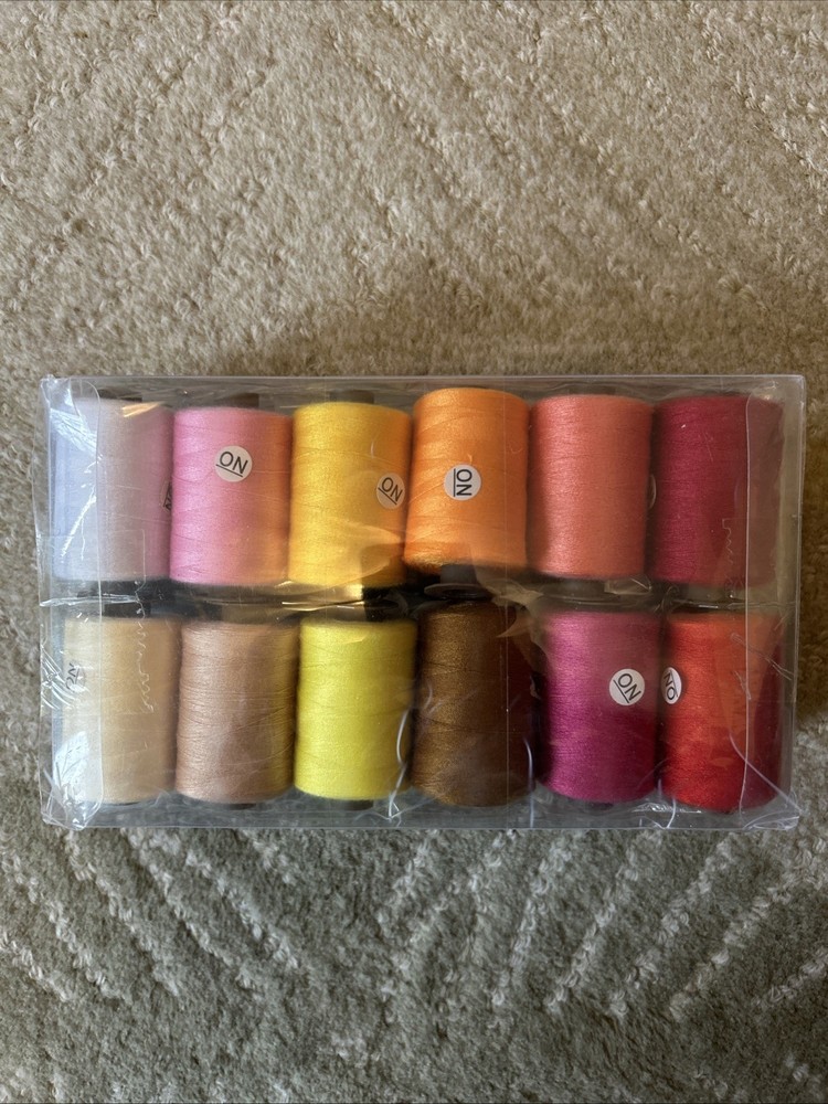 SHRJ 24Pcs Sewing Thread Spools Set 1000 Yards Per Spool Mixed Cotton Threads...