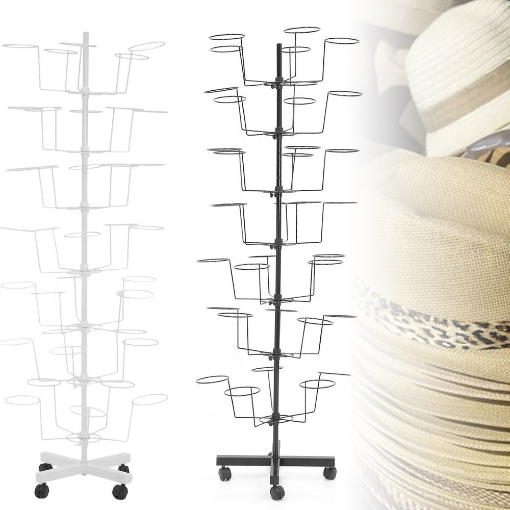 Rotating Hat Display Spinner Retail Hat Rack Metal Floor Stand Rack Adjustable