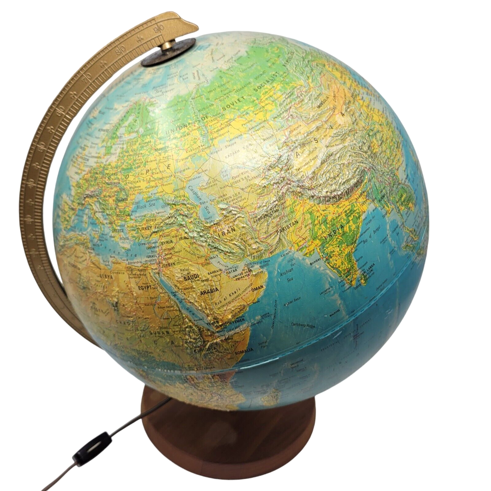 Vintage Replogle World Horizon 12” Illuminated Globe