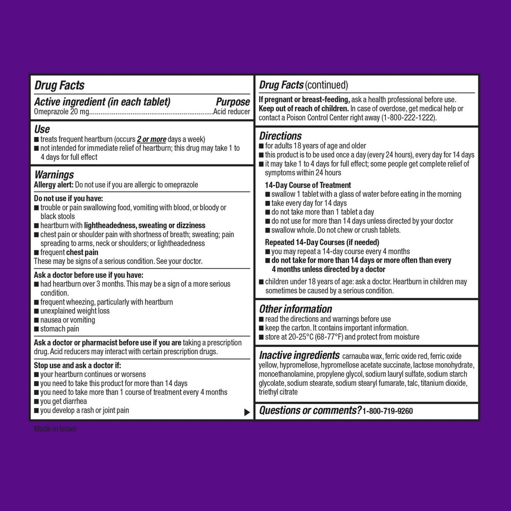 Equate Omeprazole 20mg Delayed Release Acid Reducer Tablets 42 Tablets
