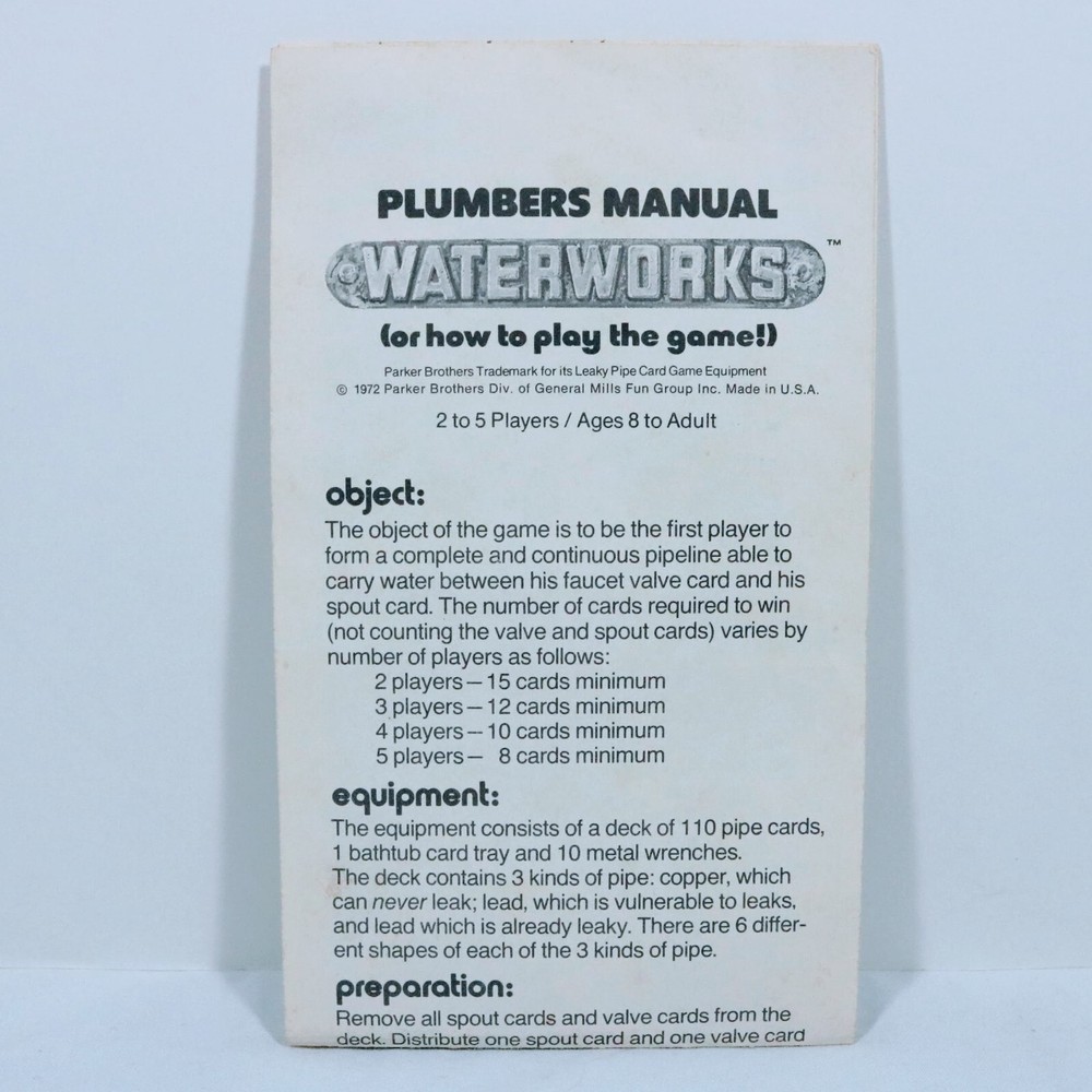 Vintage Game Waterworks 1972