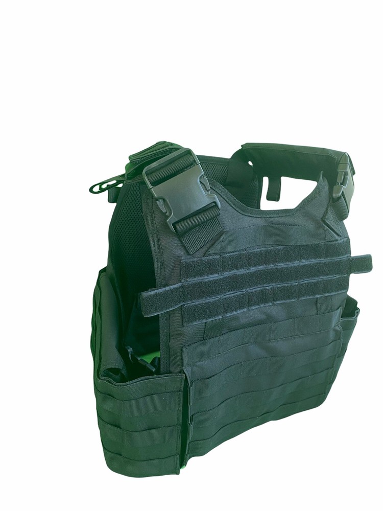 Tactical Vest BLACK Plate Carrier Rig- Adjustable.