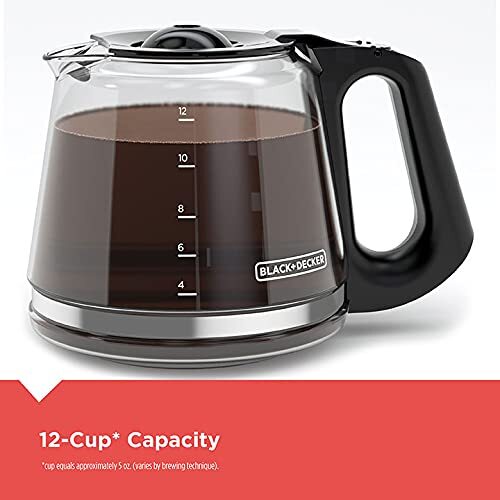 BLACK+DECKER CM1110B 12-Cup* Programmable Coffeemaker, Black
