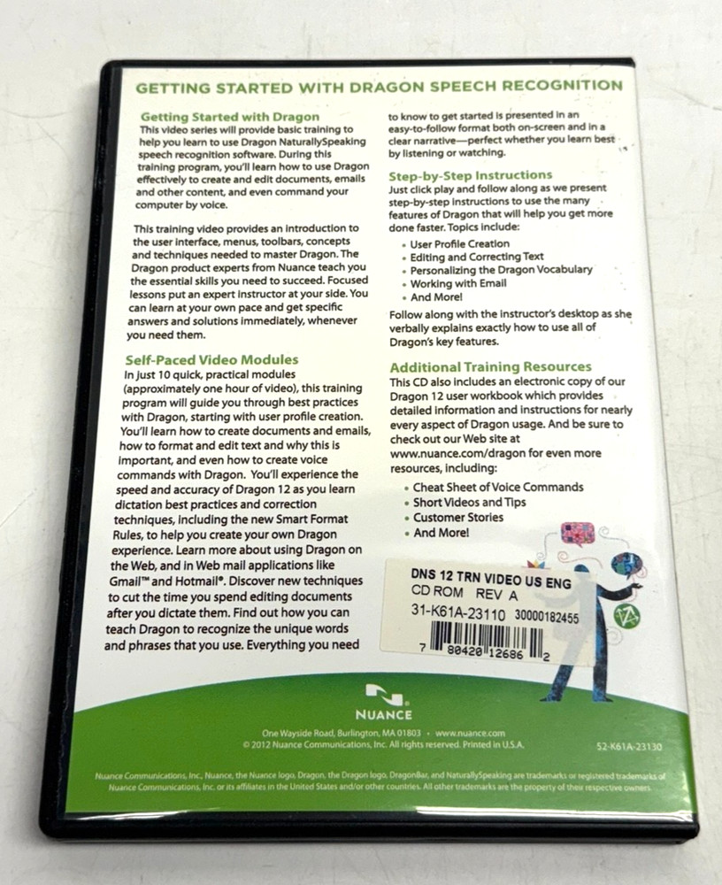 Dragon NaturallySpeaking Basics Edition Version 12 Training CD