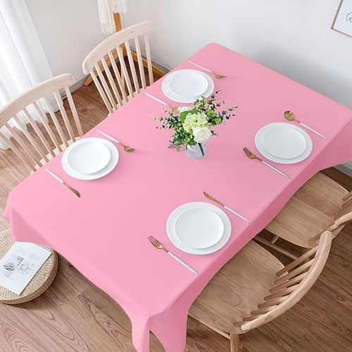 4 Pack Plastic Table Cloth Disposable,- Pink Table Cloths for Pink Tablecloth