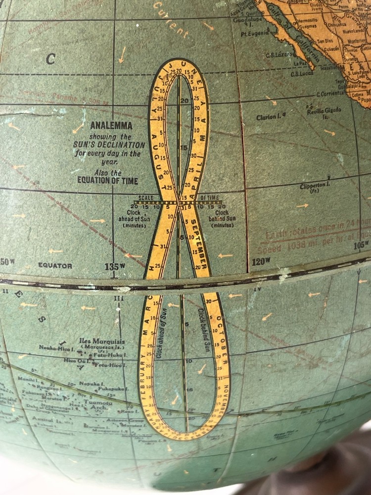 Cram's Universal Territorial Globe 12" 1930's Vintage