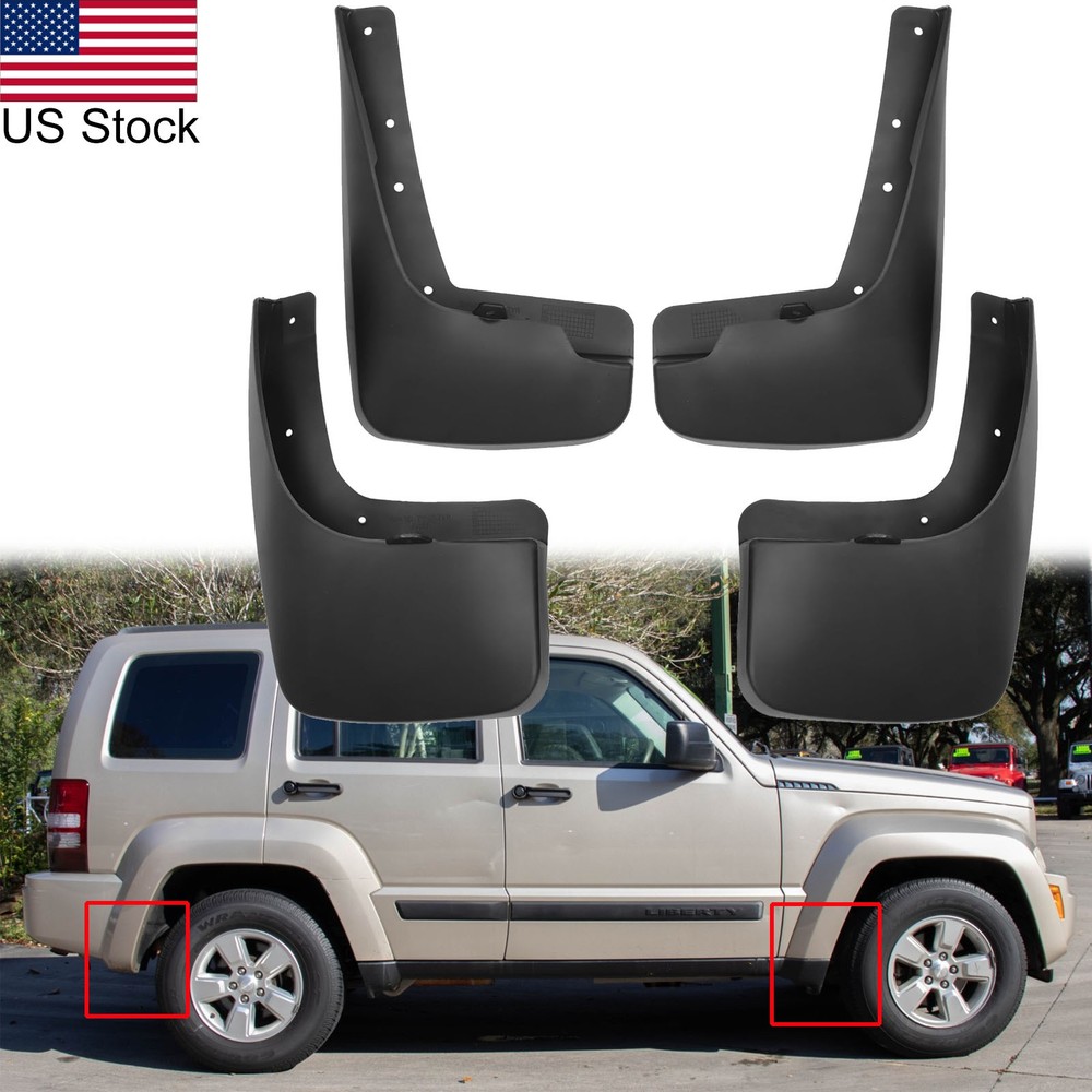 For 2008-2012 Jeep Liberty 4Pcs Front Rear Splash Guards Mud Flaps Mud Guards