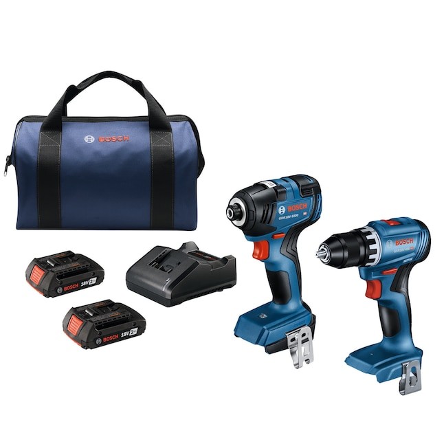 Bosch 18-volt 2-Tool Brushless Power Tool Combo Kit with Soft Case+ 2 Batteries
