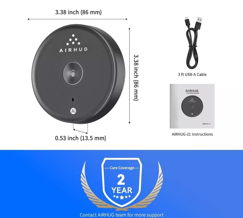 Airhug 21 USB Microphone Desktop Computer Mic Mute Button with LED Indicator New