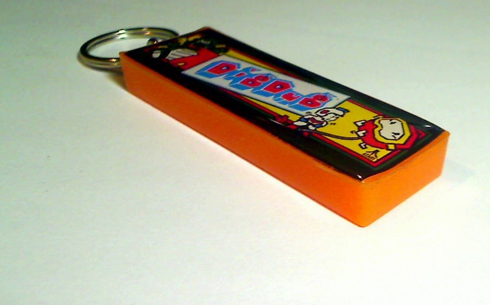 Dig Dug Arcade Marquee Coin Door accessory Keychain