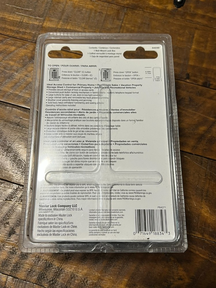 Master Lock Push Button Key Lock Box Wall Mount Set Your Own Combo New