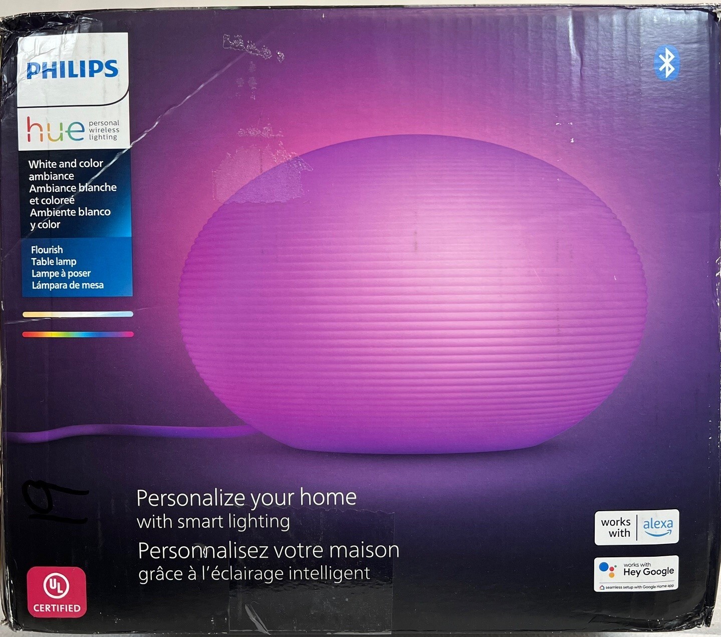 Philips Hue Flourish White and Color Table Lamp, includes E26 LED bulb -FREE S/H