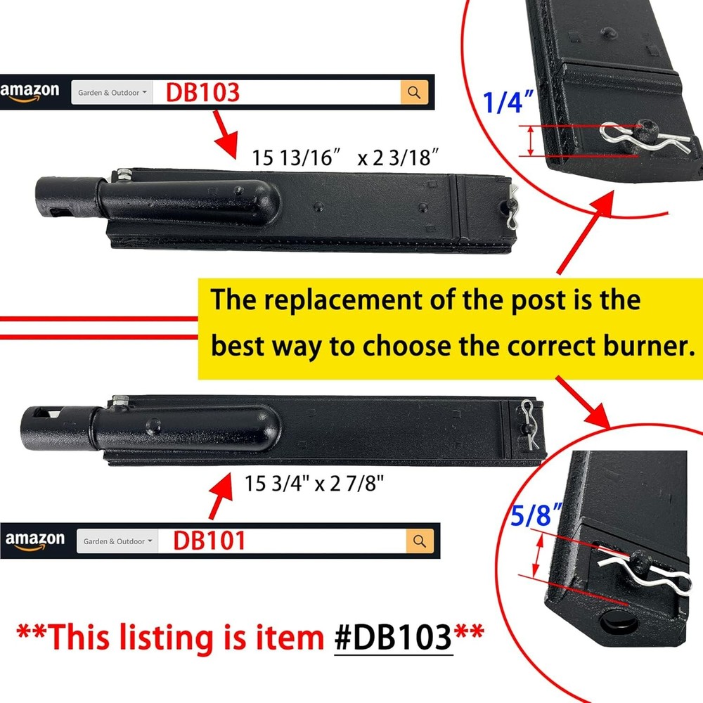 Durable 15 3/4 Inch Cast Iron Burner Replacement - 4-Pack for Various Models