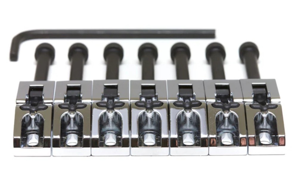 Graph Tech Floyd Rose Style 7-STRING String Saver Saddles Set, CHROME