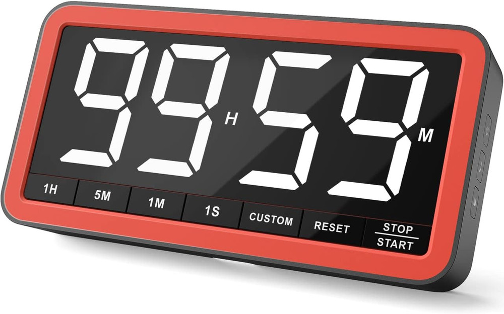 Digital Kitchen Timer with 7.8” Extra Large Display, Magnetic LED, with 3 Bright