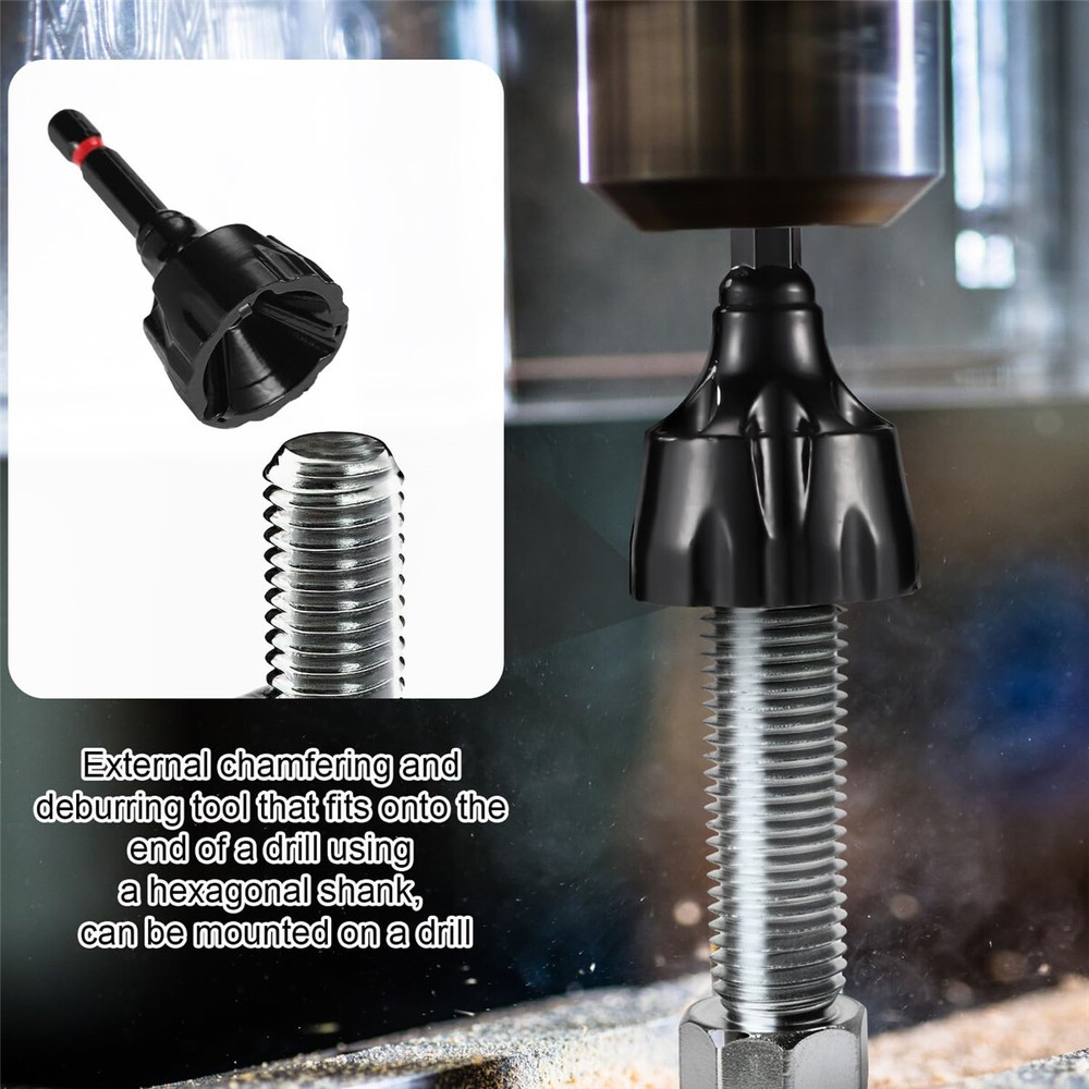 2 PC Deburring Chamfer Tool Set External Internal Rotary 5 Flute Countersink 82°