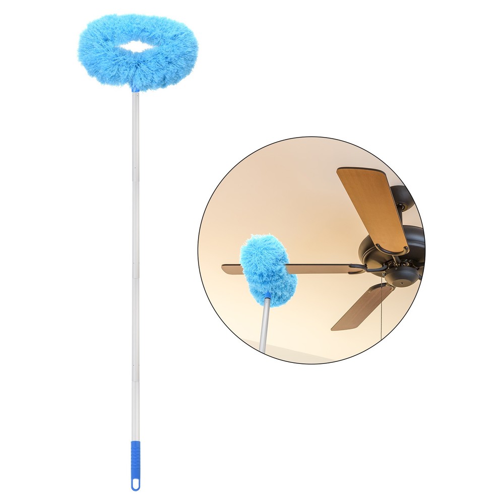 Ceiling Fan Cleaner Duster 12.9" to 47.2" Microfiber Clean Tool Extendable Blue