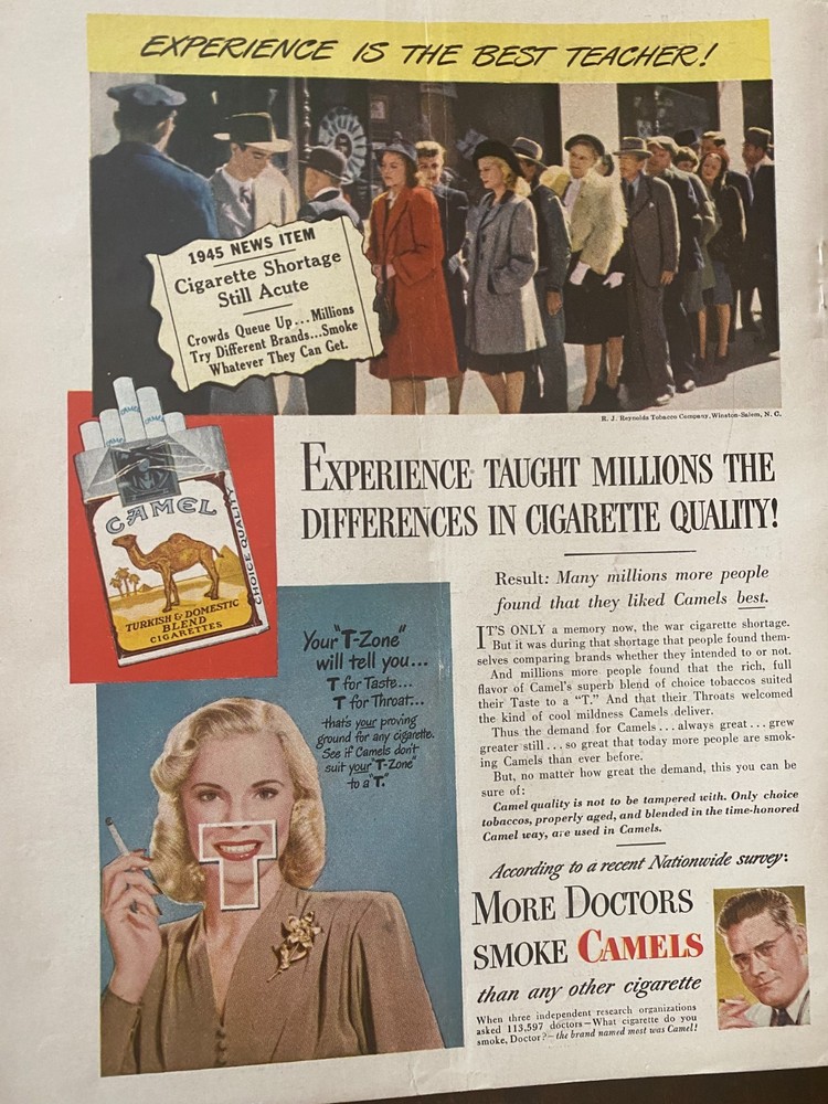 Camel Cigarettes, Full Page Vintage Print Ad, aa