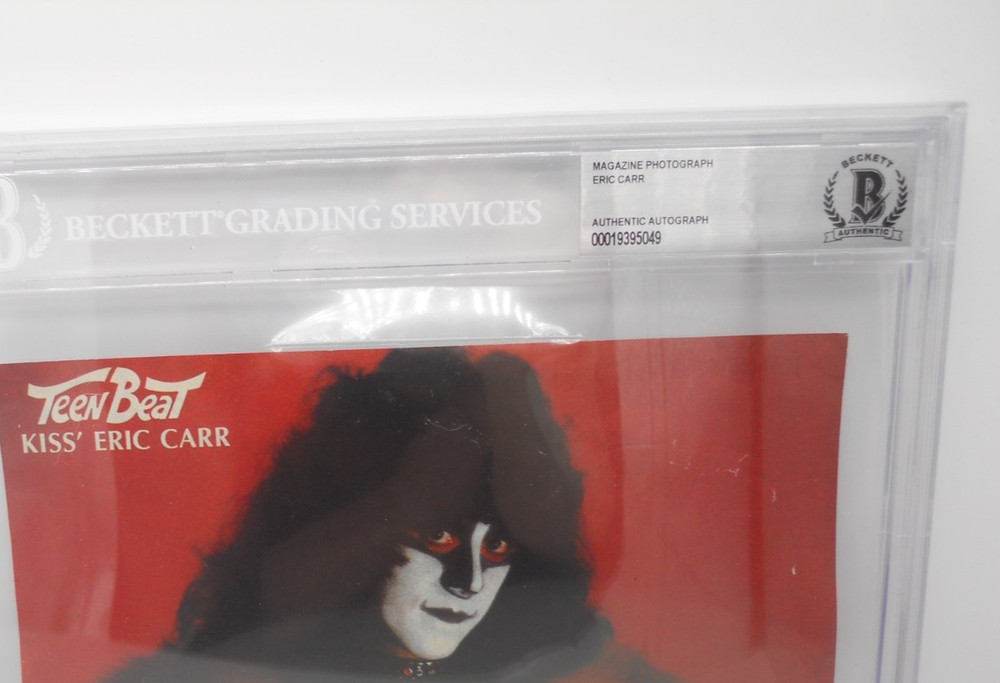 Eric Carr KISS Signed Autographed Magazine Page Beckett Authentic & Encapsulated