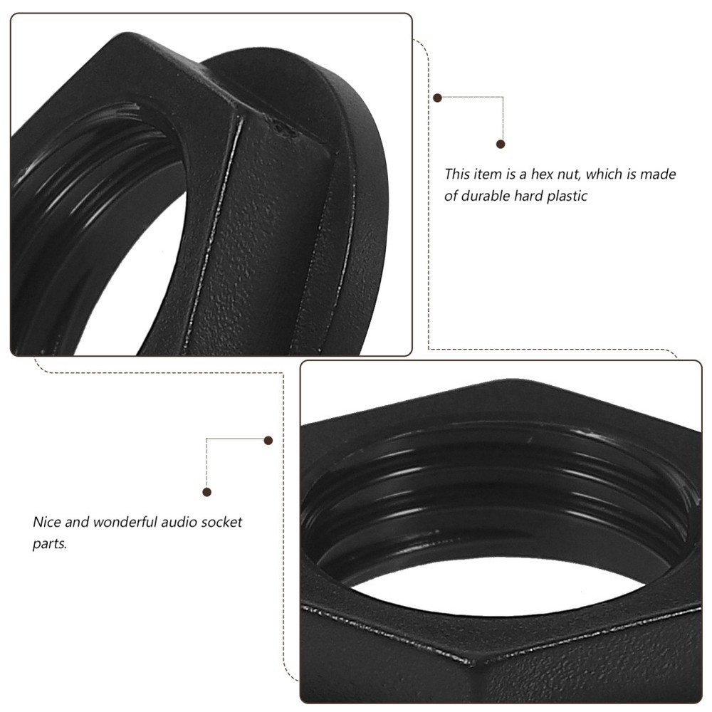 Pvc Hexagonal Nut Guitar Input Jack Socket Plate Nuts Individual Packs