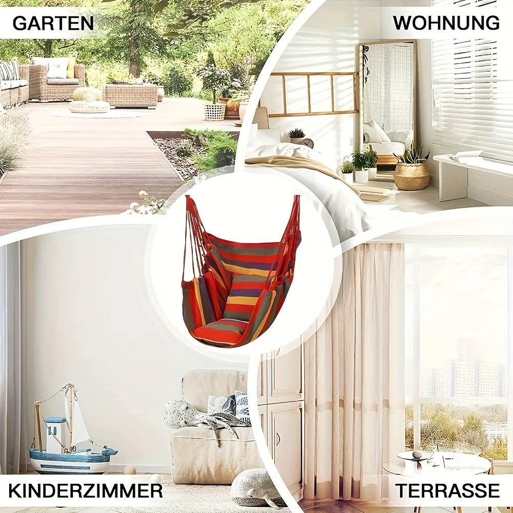 2 Person Double Camping Hammock Chair Bed Outdoor Hanging Swing Sleeping Garden