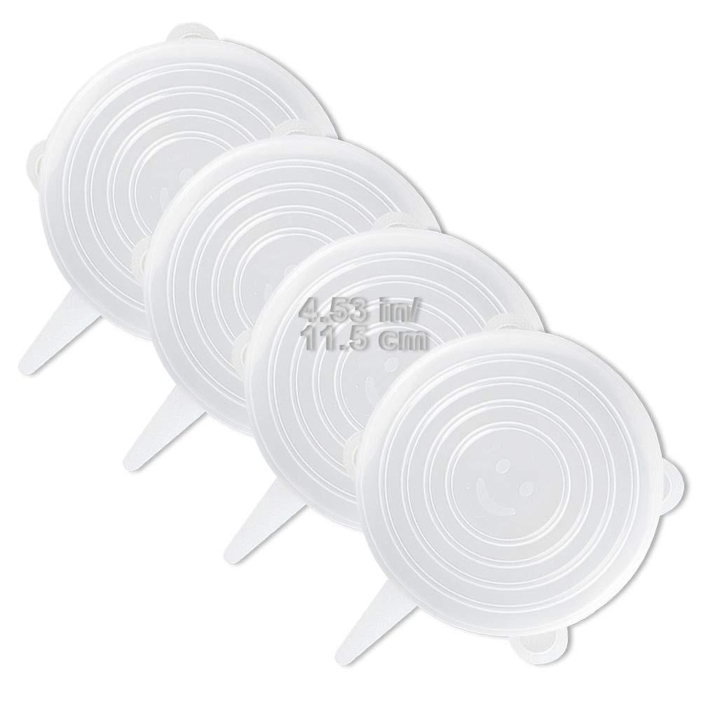 4 Pack Same Size Silicone Stretch Lids, Thicker Reusable Sturdy Silicone