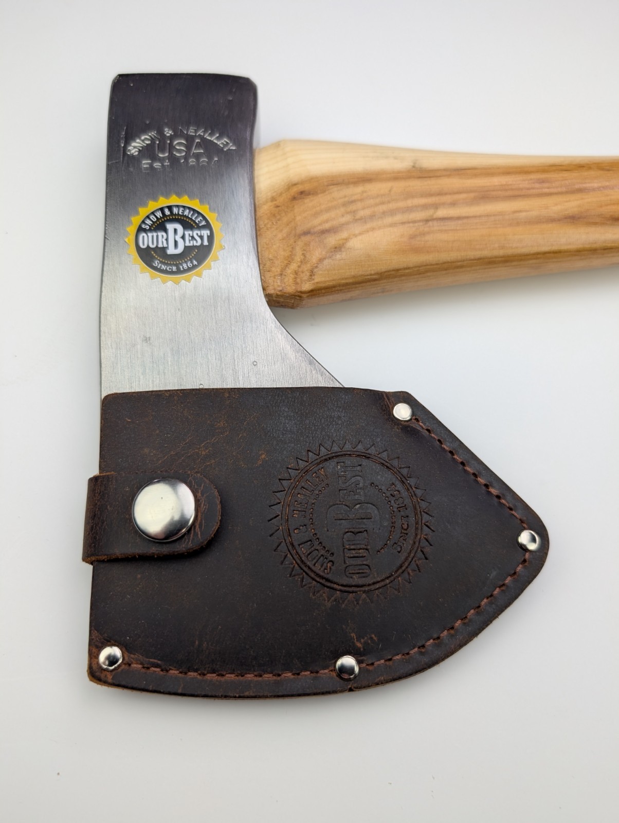 Snow & Nealley Outdoorsmans Belt Axe 5.25" Carbon Steel Head Hickory Handle USA