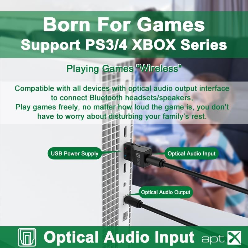 USB Optical Wireless Bluetooth Transmitter 2 in 1 Audio Transmitter Adapter L...