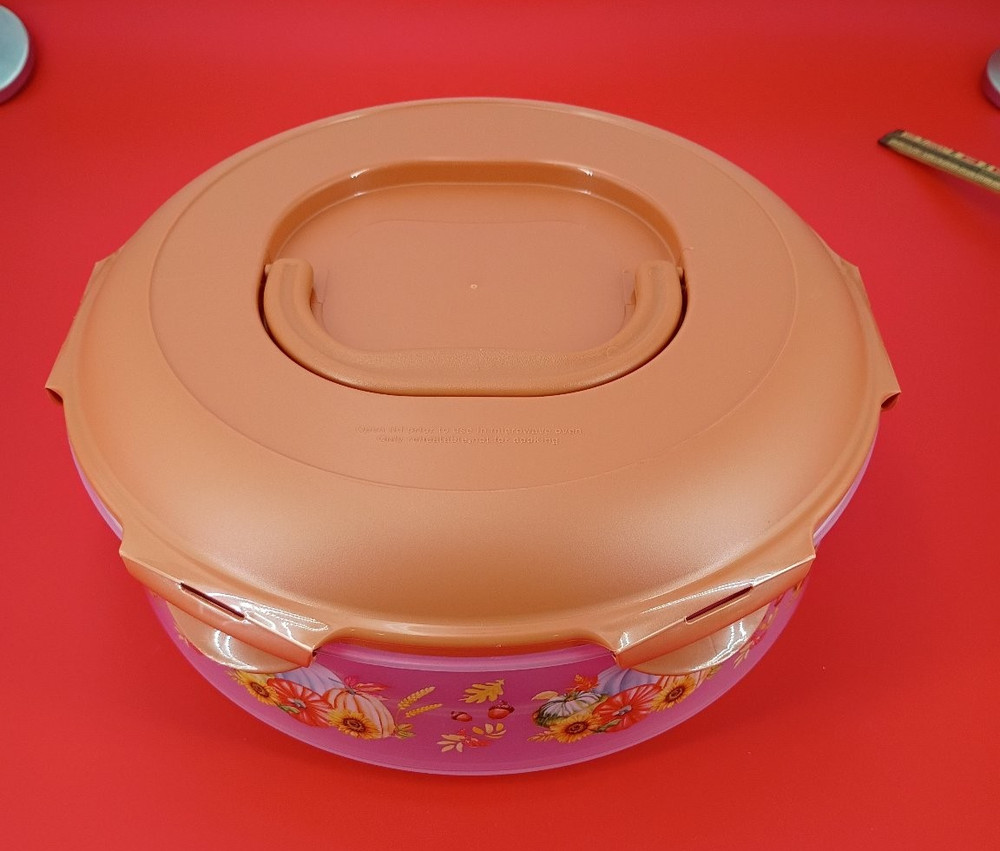 LocknLock Floral Pattern Plastic Microwave Oven Cookware 2.5qt