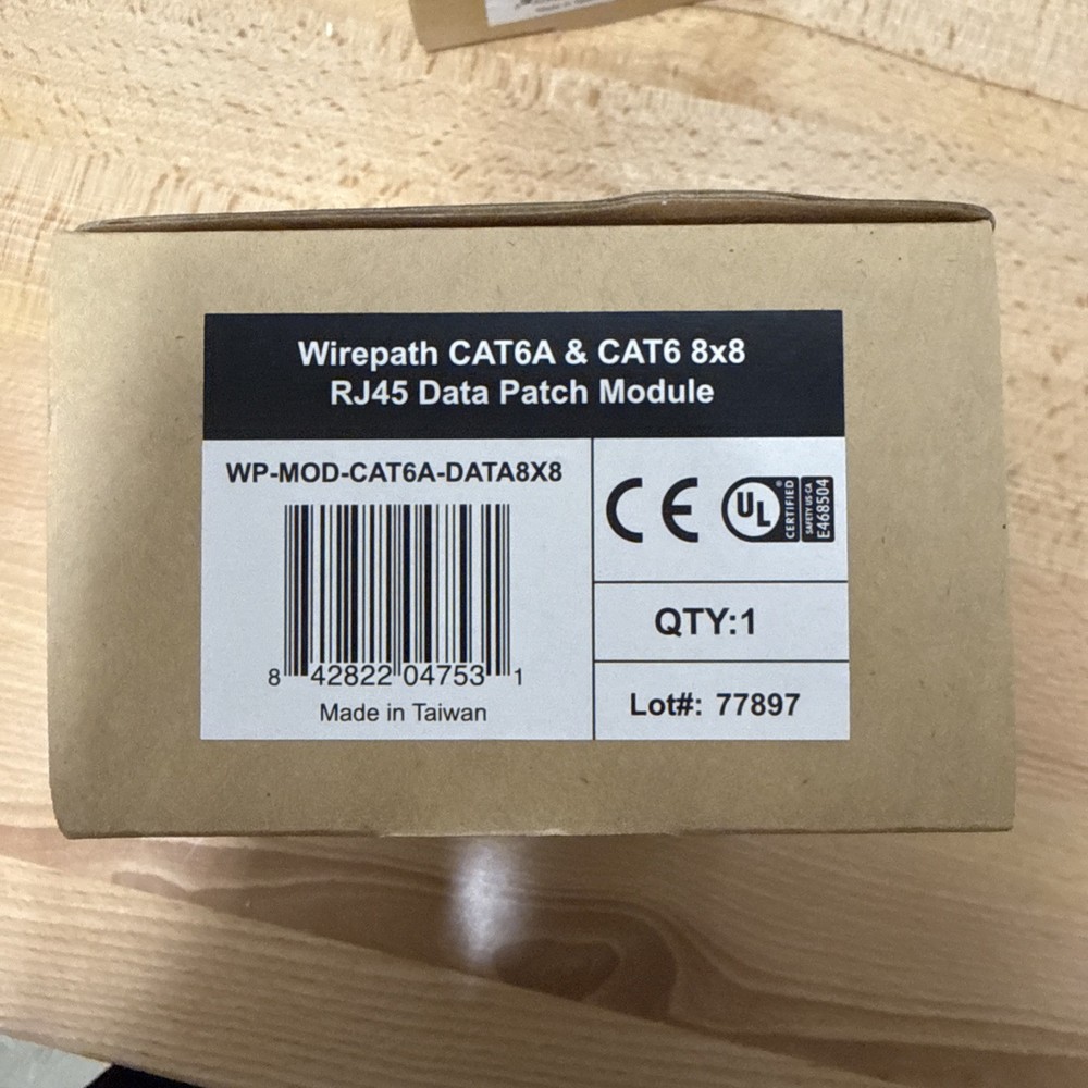 Wirepath Data Patch Module WP-MOD-CAT6A-DATA8x8, 110 punchdown to RJ45