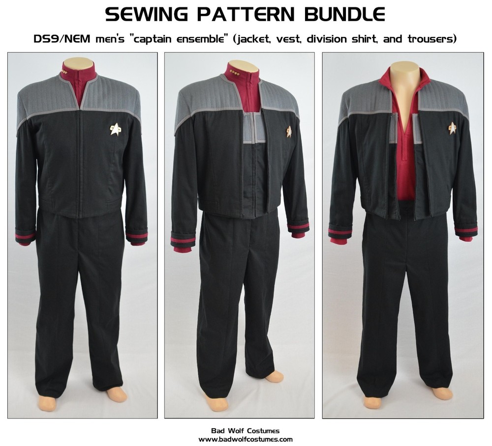 Star Trek Sewing Pattern Bundle - Starfleet captain uniform - DS9, NEM (men's)