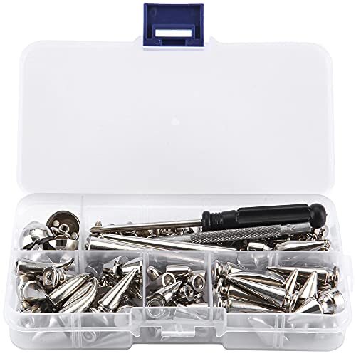 80 Sets Mixed Shape Spikes and Studs Assorted Sizes Spike Studs for Clothing ...