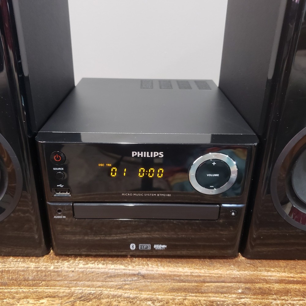 Philips BTM2180 Micro Music System Bluetooth CD MP3 USB Tested