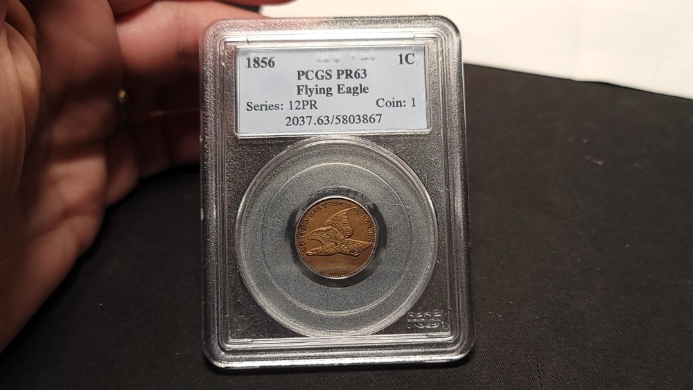 1856 Flying Eagle Cent 1C PCGS PR63 Proof Key Date Type Coin