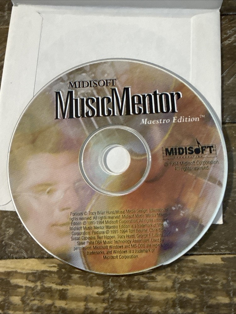 Midisoft Music Mentor Software PC Cd Rom