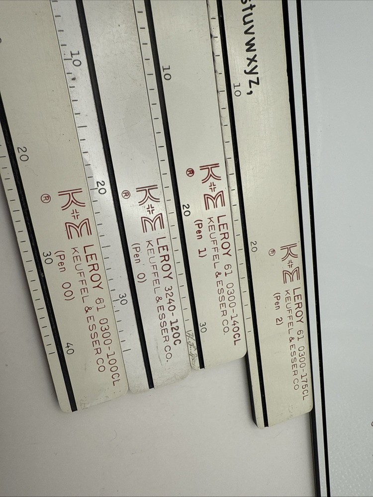 K&E Keuffel & Esser 6 Leroy Templates