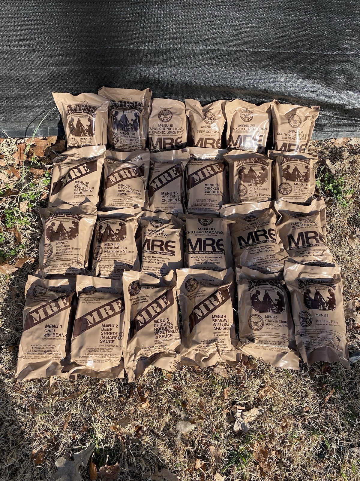 MRE U.S. Military Ready to Eat Meals INSP 2025 Case A & B 24 Meals FREE SHIP