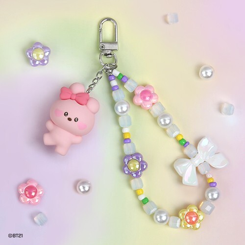 BTS Official BT21 Beads strap keyring [Lovely]