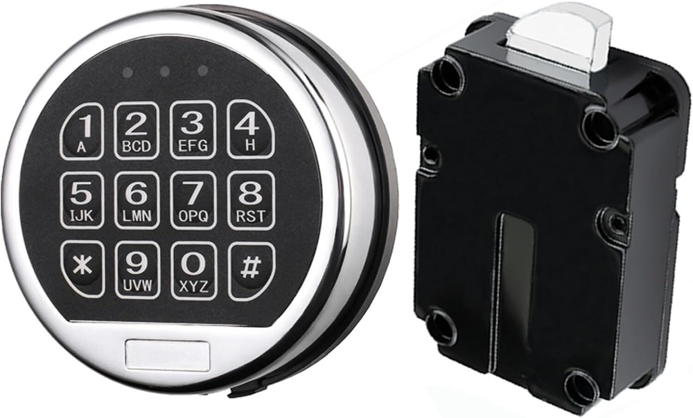 Gun Safe Lock Replacement Chrome Electronic Safe Lock with Swing Bolt Lock