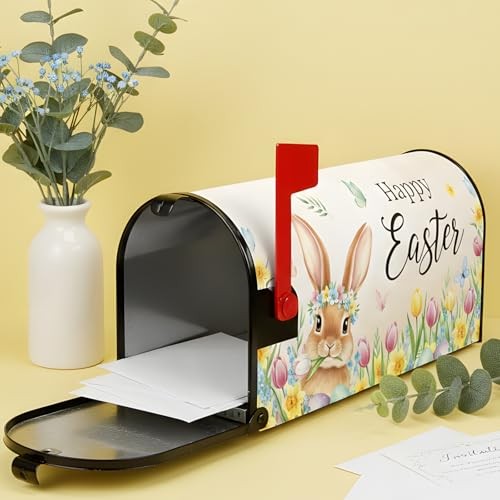 Easter Mailbox Covers Magnetic Standard Size, Cute Bunny Flower Easter Bunny