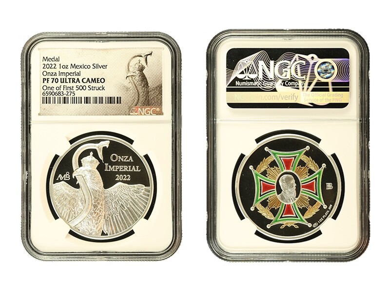 2022 Onza Imperial Medal 1oz .999 Silver Colorized Reverse NGC PF70 Ultra Cameo