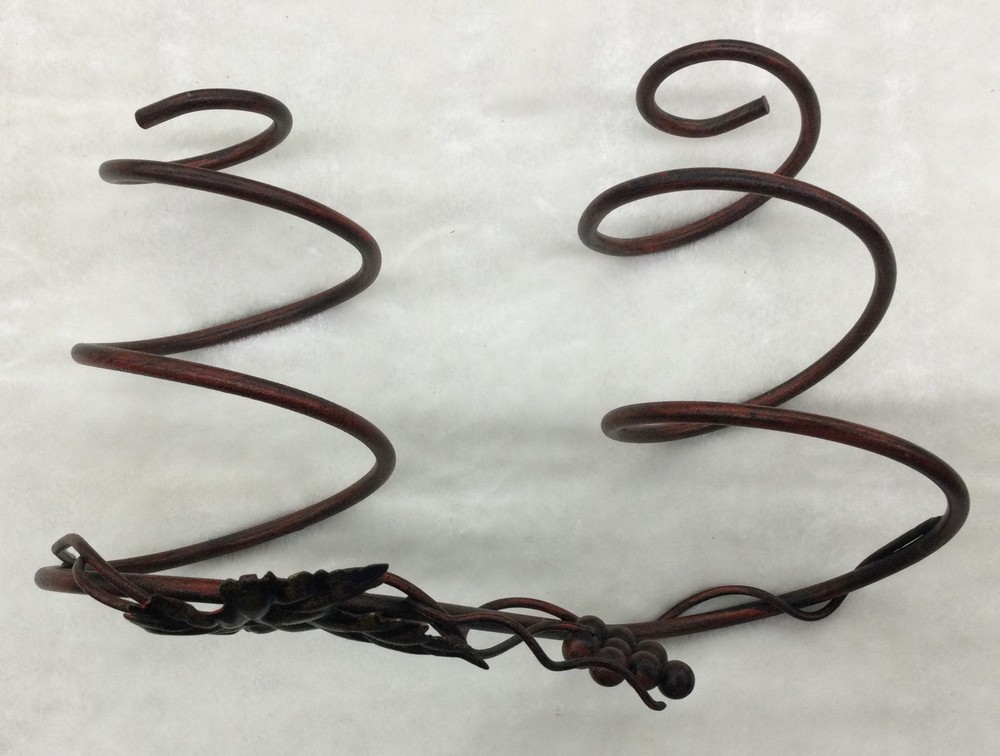 Wine Bottle Holder, Leaf And Grapes Design, Holds Two Bottles