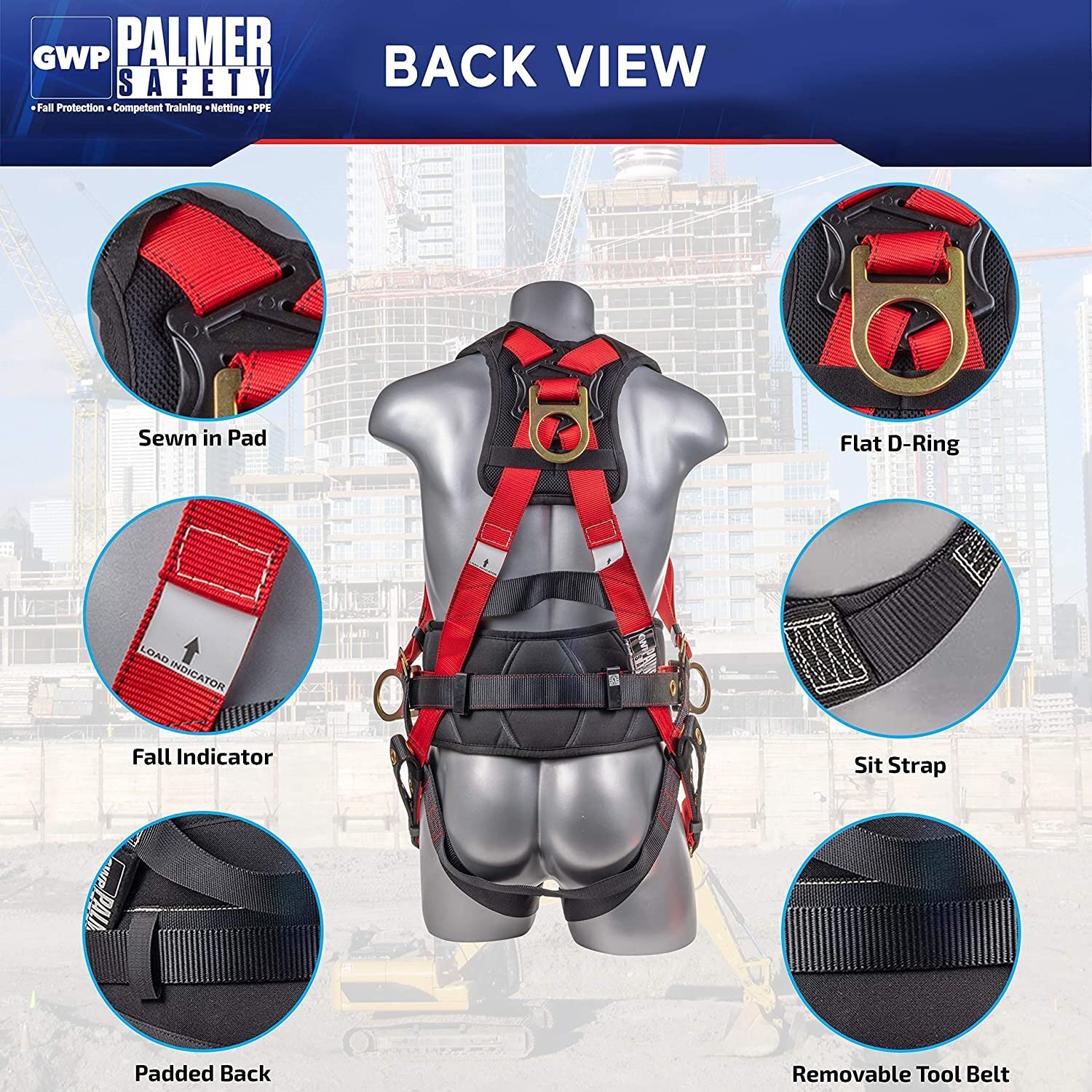 Palmer Safety Fall Protection Hammerhead Kit I 5pt Safety Harness