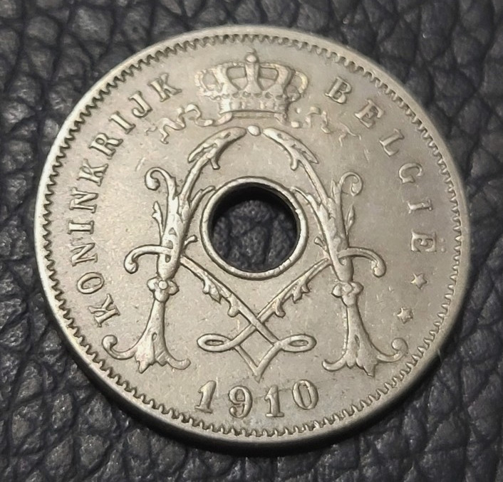 1910 Belgium 5 Centimes Coin